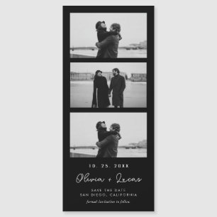 Chic Script Fotostrip Zwart Magnetische bruiloft