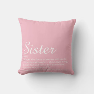 Chic Script Fun Roze Beste Zus Ooit Definitie Kussen