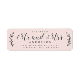 Chic Script Future de heer Mrs Pink Return Address Etiket