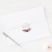 Chic Script Future Mr. Burgundy Floral Ronde Sticker (Envelop)