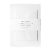 Chic Script Future Mr. Mrs Black White Wedding Uitnodigingen Wikkel (Voorkant Voorbeeld)