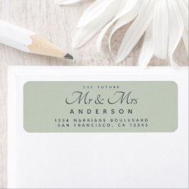 Chic Script Future Mr Mrs Wedding Address Etiket