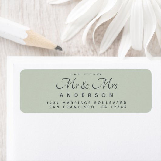 Chic Script Future Mr Mrs Wedding Address Etiket (Insitu)