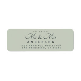 Chic Script Future Mr Mrs Wedding Address Etiket