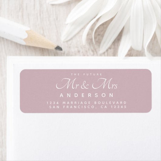 Chic Script Future Mr Mrs Wedding Address Etiket (Insitu)