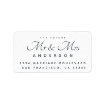 Chic Script Future Mr Mrs Wedding Address