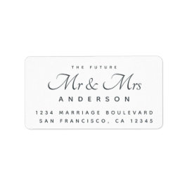 Chic Script Future Mr Mrs Wedding Address Etiket