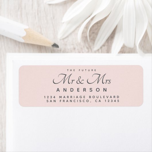 Chic Script Future Mr Mrs Wedding Address Etiket (Insitu)