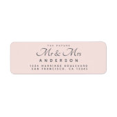 Chic Script Future Mr Mrs Wedding Address Etiket (Voorkant)