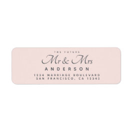 Chic Script Future Mr Mrs Wedding Address Etiket