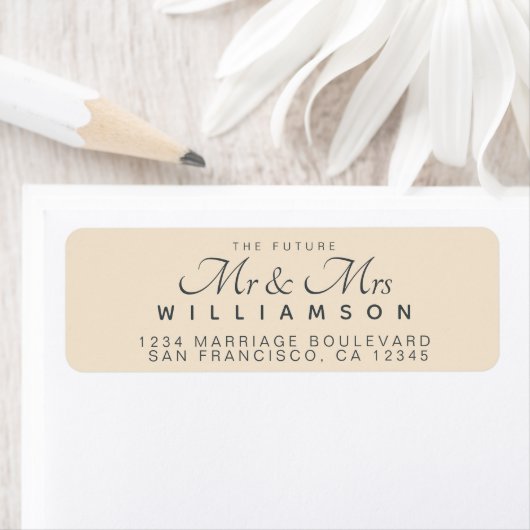 Chic Script Future Mr Mrs Wedding Address Etiket (Insitu)
