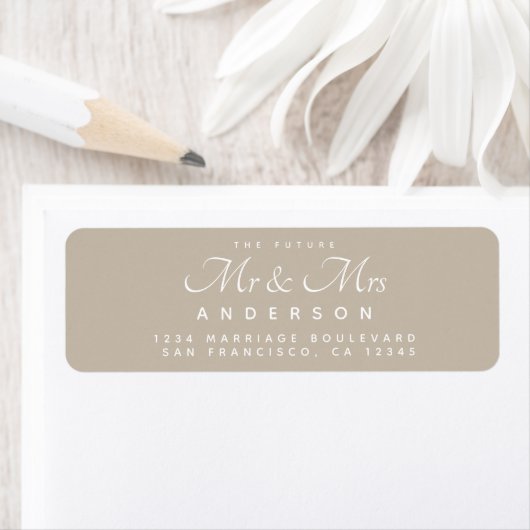 Chic Script Future Mr Mrs Wedding Address Etiket (Insitu)