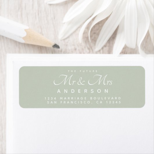 Chic Script Future Mr Mrs Wedding Address Etiket (Insitu)