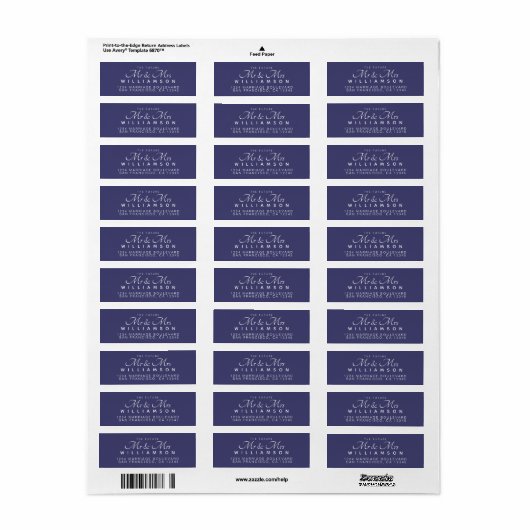 Chic Script Future Mr Mrs Wedding Address Etiket (Full Sheet)