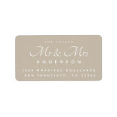 Chic Script Future Mr Mrs Wedding Address Etiket (Voorkant)