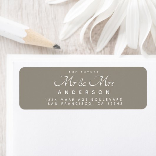 Chic Script Future Mr Mrs Wedding Address Etiket (Insitu)