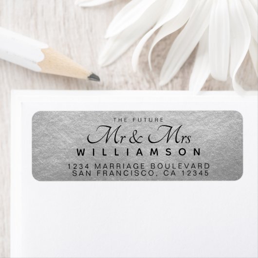 Chic Script Future Mr Mrs Wedding Address Etiket (Insitu)