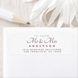 Chic Script Future Mr Mrs Wedding Address Etiket