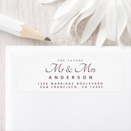 Chic Script Future Mr Mrs Wedding Address Etiket (Insitu)