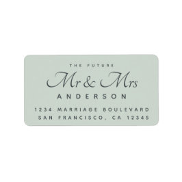 Chic Script Future Mr Mrs Wedding Address Etiket