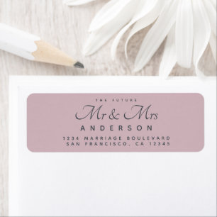 Chic Script Future Mr Mrs Wedding Address Etiket