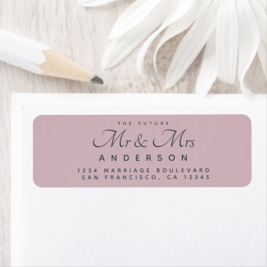 Chic Script Future Mr Mrs Wedding Address Etiket (Insitu)