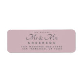 Chic Script Future Mr Mrs Wedding Address Etiket (Voorkant)