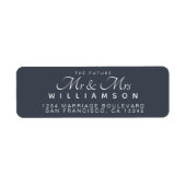 Chic Script Future Mr Mrs Wedding Address Etiket (Voorkant)