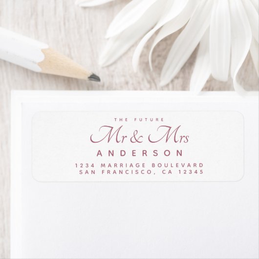 Chic Script Future Mr Mrs Wedding Address Label (Insitu)