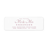 Chic Script Future Mr Mrs Wedding Address Label (Voorkant)
