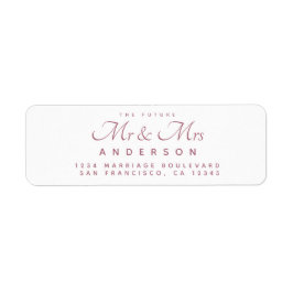 Chic Script Future Mr Mrs Wedding Address Label