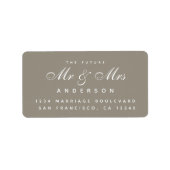 Chic Script Future Mr Mrs Wedding Address Label (Voorkant)