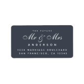 Chic Script Future Mr Mrs Wedding Address Label (Voorkant)