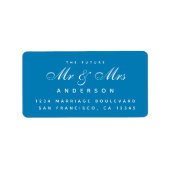 Chic Script Future Mr Mrs Wedding Address Label (Voorkant)