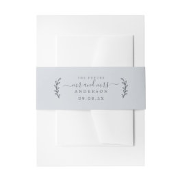 Chic Script Future Mr Mrs Wedding Date Blue Uitnodigingen Wikkel