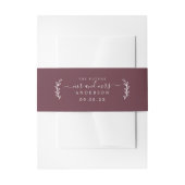 Chic Script Future Mr Mrs Wedding Date Burgundy Uitnodigingen Wikkel (Voorkant Voorbeeld)