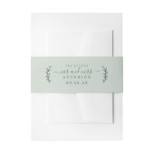 Chic Script Future Mr Mrs Wedding Date Green Uitnodigingen Wikkel (Voorkant Voorbeeld)