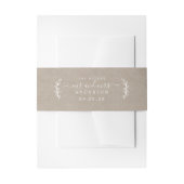 Chic Script Future Mr Mrs Wedding Date Kraft Uitnodigingen Wikkel (Voorkant Voorbeeld)
