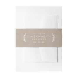 Chic Script Future Mr Mrs Wedding Date Kraft Uitnodigingen Wikkel