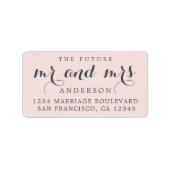 Chic Script Future Mr Mrs Wedding Return Address Etiket (Voorkant)