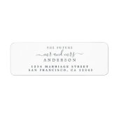 Chic Script Future Mr Mrs Wedding Return Address Etiket (Voorkant)