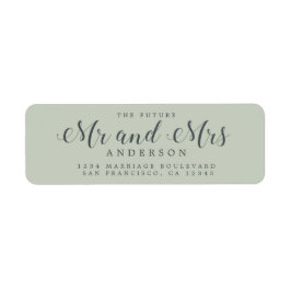 Chic Script Future Mr Mrs Wedding Return Address Etiket