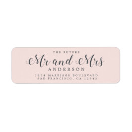 Chic Script Future Mr Mrs Wedding Return Address Etiket
