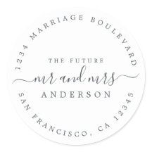 Chic Script Future Mr Mrs Wedding Return Address
