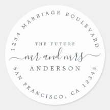 Chic Script Future Mr Mrs Wedding Return Address