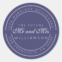 Chic Script Future Mr Mrs Wedding Return Address