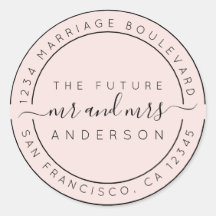 Chic Script Future Mr Mrs Wedding Return Address