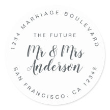 Chic Script Future Mr Mrs Wedding Return Address