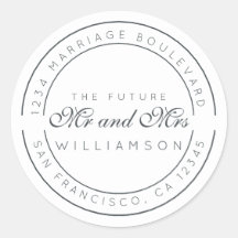 Chic Script Future Mr Mrs Wedding Return Address