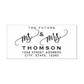 Chic Script Future Mr Mrs Wedding Return Address Rubberstempel (Afrduk)